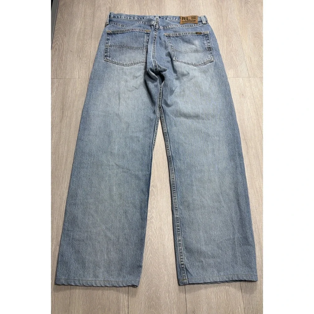 Vintage 90's Polo Ralph Lauren Jeans Men's Size 33 33x30 Light Wash Easy Relaxed